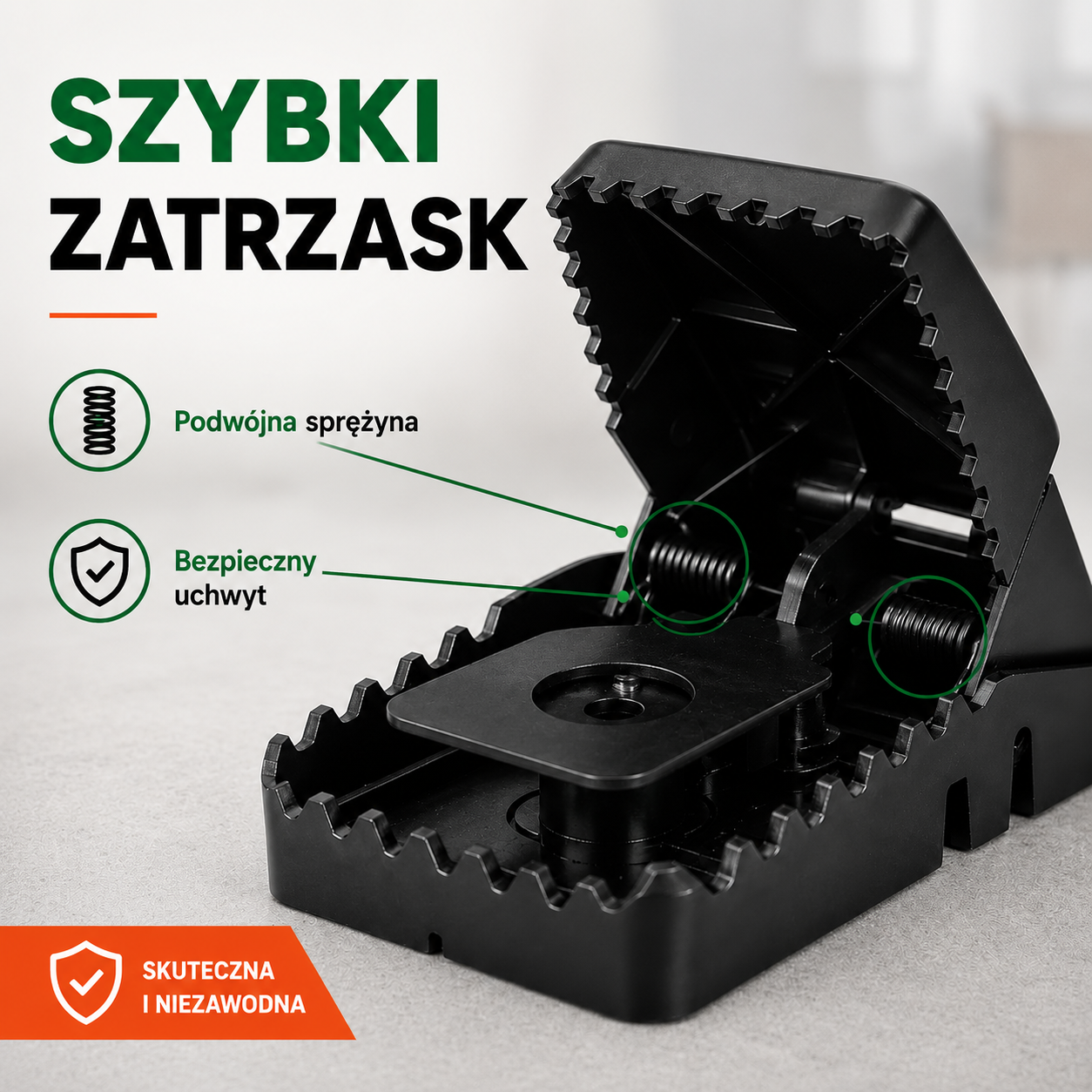 Pułapka na myszy Trapper T-Rex | Błyskawiczne zatrzaśnięcie, wielokrotnego użytku