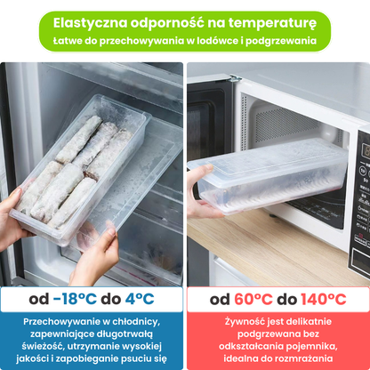 ✨ Pojemnik do przechowywania żywności z tacą ociekową i szczelnym wiekiem 1500 ml, utrzymuje porządek w lodówce