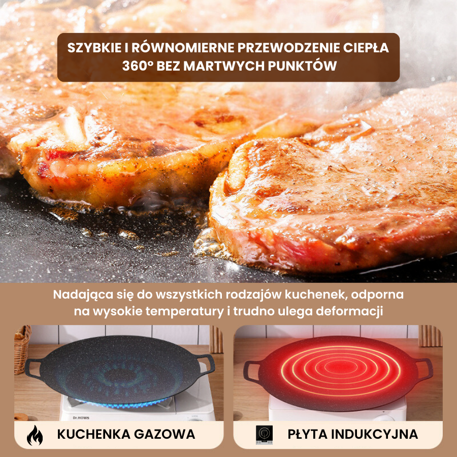 🔥Patelnia wielofunkcyjna z 6-warstwową powłoką nieprzywierającą, nadaje się do płyt indukcyjnych (IH)