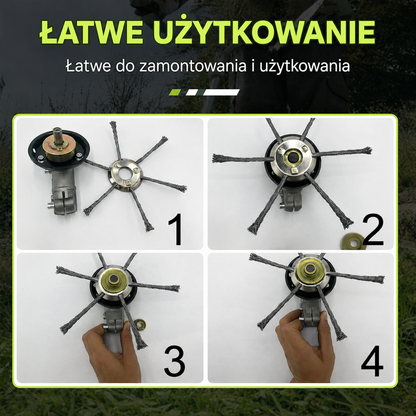 6-ramienna głowica tnąca z wytrzymałej, plecionej linki stalowej