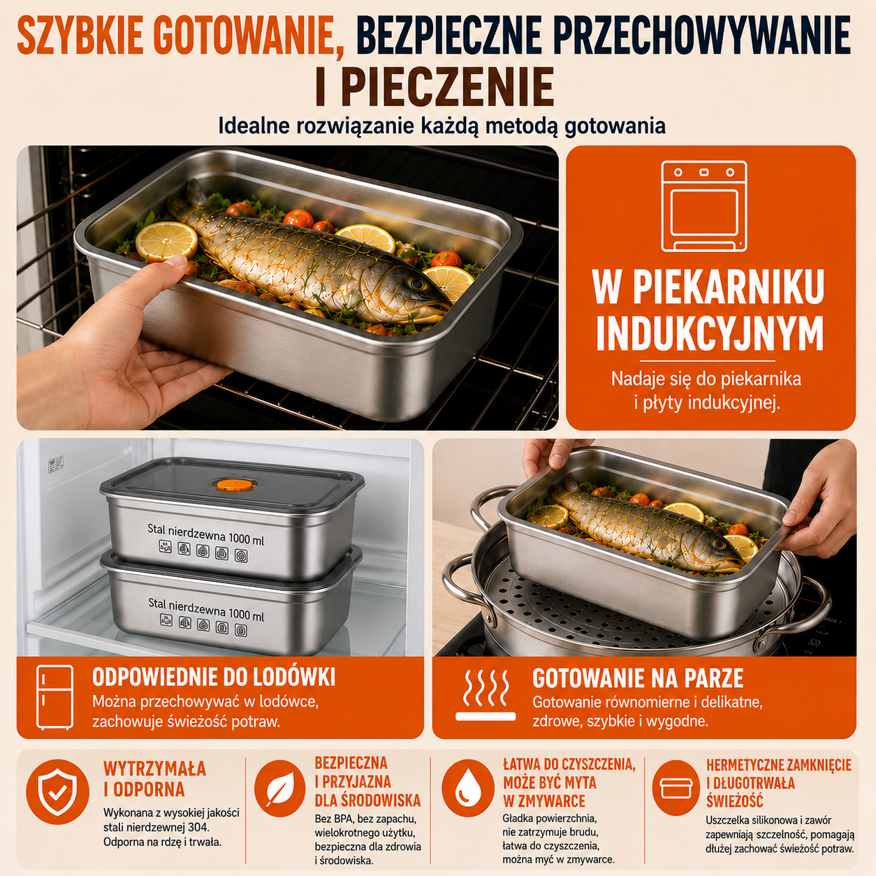 ⚜️Pojemnik próżniowy ze stali 316, 1000ML — niemiecka jakość | Świeża żywność 5× dłużej