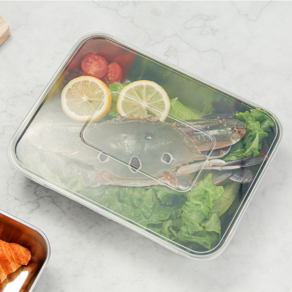 Pojemnik na żywność ze stali nierdzewnej 304 (22 x 15 x 6 cm)