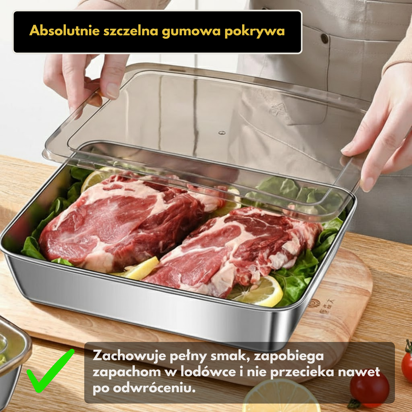 Pojemnik na żywność ze stali nierdzewnej 304 – Dłuższa świeżość i maksymalne bezpieczeństwo (25x20x5 cm)