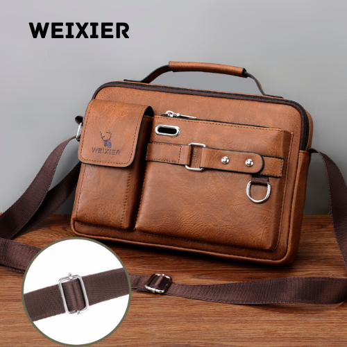 WEIXIER - Klasyczna Skórzana Torba Na Ramię Dla Mężczyzn