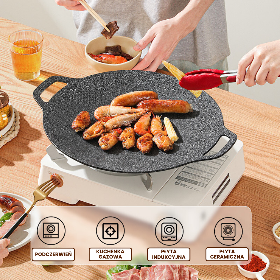 🇵🇱 Patelnia z kamienia Maifan, nieprzywierająca 6-warstwowa kompatybilna z kuchenkami indukcyjnymi IH