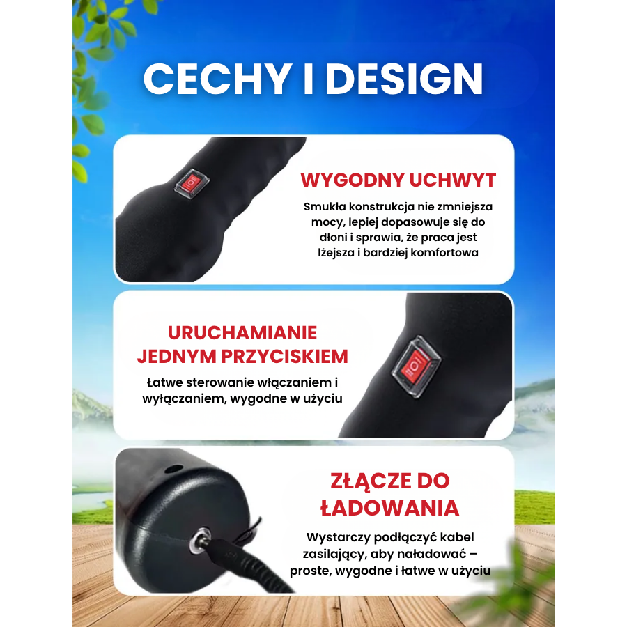 🇵🇱 Maszyna do usuwania piór drobiu – mocna, przenośna, szybkie ładowanie