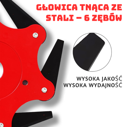 6-zębne stalowe ostrze do trawy (akcesoria w zestawie)