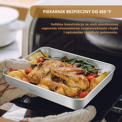 [🎁 Zestaw 6+3 Gratis] Pojemnik na żywność ze stali nierdzewnej 304 (25 x 20 x 6 cm)