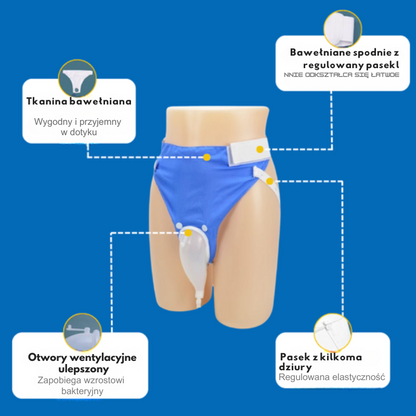 Wielorazowa bielizna medyczna do zbierania moczu.