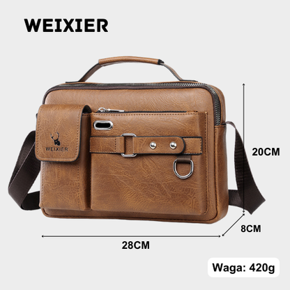 WEIXIER - Klasyczna Skórzana Torba Na Ramię Dla Mężczyzn