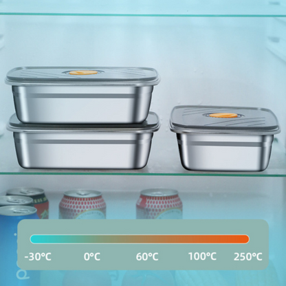🍱Duży Hermetyczny Pojemnik Na Żywność Ze Stali Nierdzewnej Antybakteryjnej – 1500ml (19 x 14 x 8 Cm)