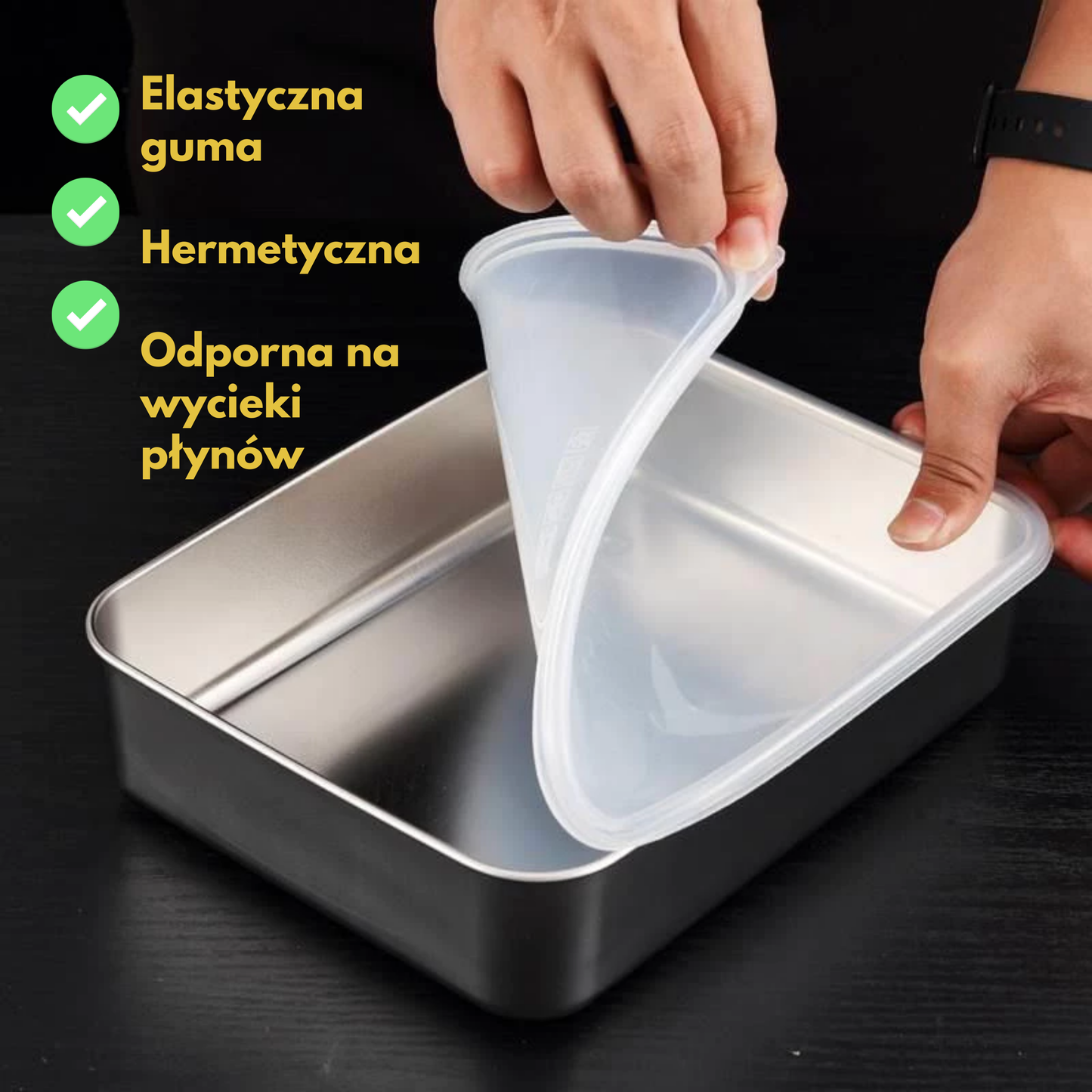 Pojemnik na żywność ze stali nierdzewnej 304 – Dłuższa świeżość i maksymalne bezpieczeństwo (25x20x5 cm)