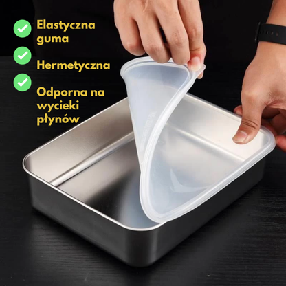 Pojemnik na żywność ze stali nierdzewnej 304 – Dłuższa świeżość i maksymalne bezpieczeństwo (25x20x5 cm)