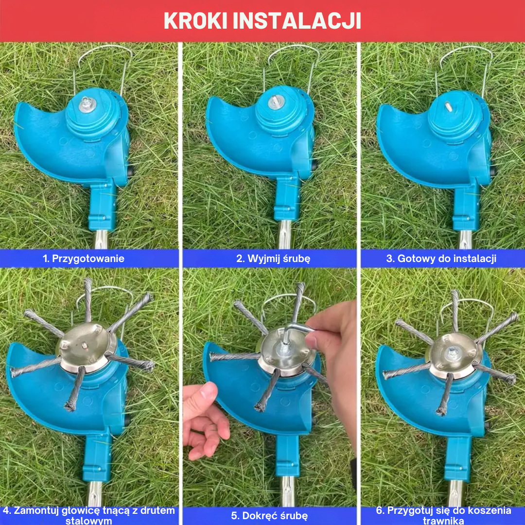 Głowica kosiarki ze stali nierdzewnej z 6 krawędziami