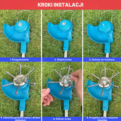 Głowica kosiarki ze stali nierdzewnej z 6 krawędziami