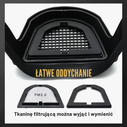 Osłona twarzy chroni przed drobnym pyłem i mgłą, pełna ochrona