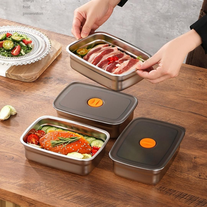 🍱 Pojemnik na żywność ze stali nierdzewnej 316 z pokrywką próżniową (19*13.5*5.5cm)
