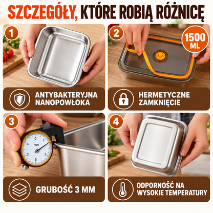 [🎁 70% ZNIŻKI] Próżniowy pojemnik na żywność ze stali nierdzewnej 316L (Duża pojemność )