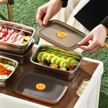 Pojemnik Na Żywność Próżniowy Antybakteryjny Ze Stali Nierdzewnej 316 (19x14x6cm)