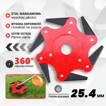 🇵🇱 Głowica tnąca z 6 superwytrzymałymi ostrzami ze stali manganowej (w zestawie z akcesoriami)