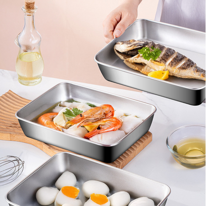 Pojemnik na żywność ze stali nierdzewnej 304 (22 x 15 x 6 cm)