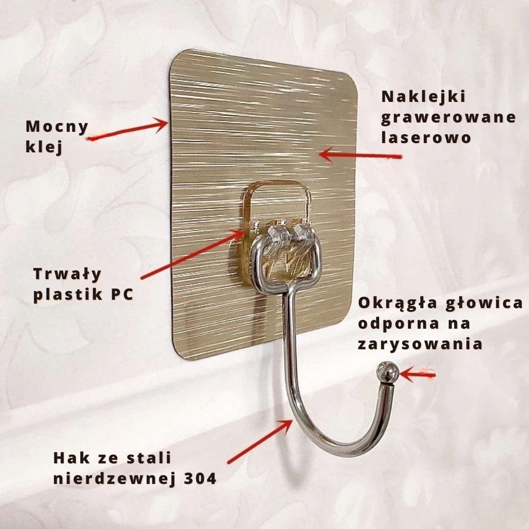 Super mocny hak ze stali nierdzewnej 304 – wieszak wielofunkcyjny