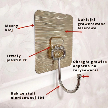 Super mocny hak ze stali nierdzewnej 304 – wieszak wielofunkcyjny