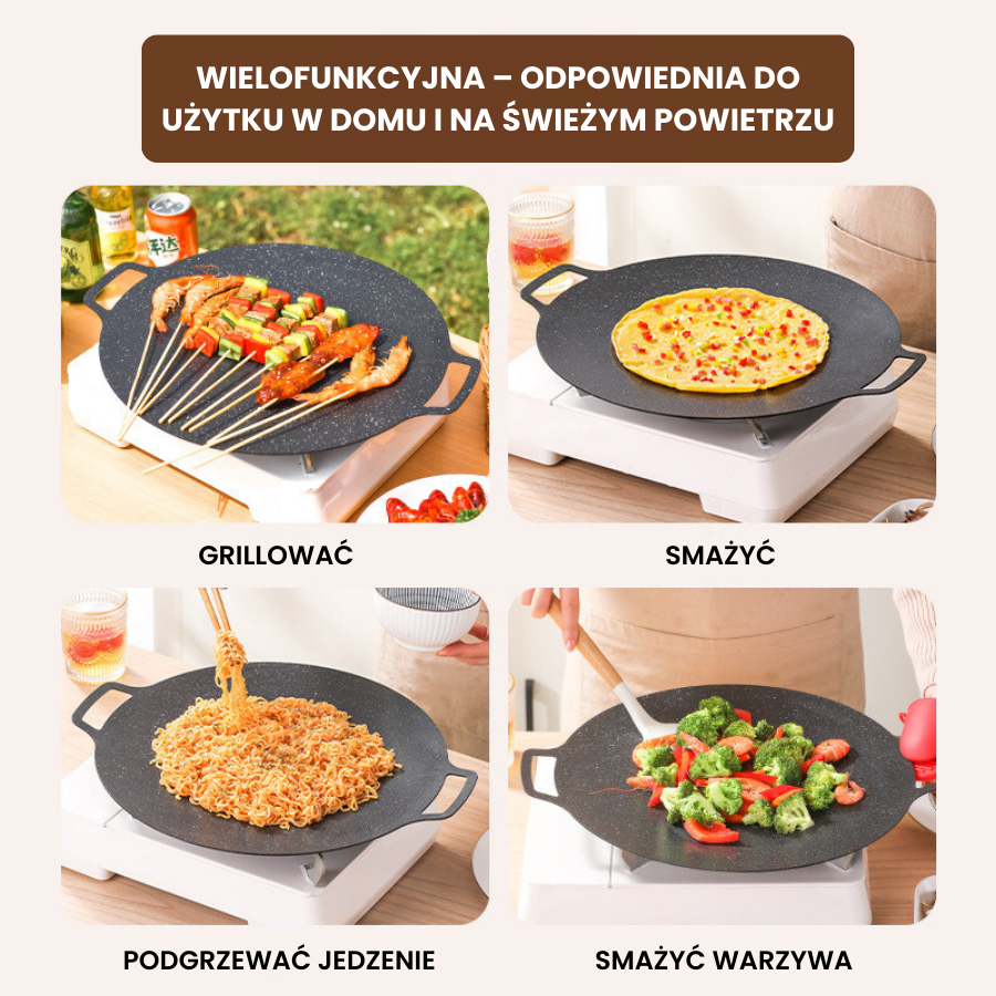 🔥Patelnia wielofunkcyjna z 6-warstwową powłoką nieprzywierającą, nadaje się do płyt indukcyjnych (IH)