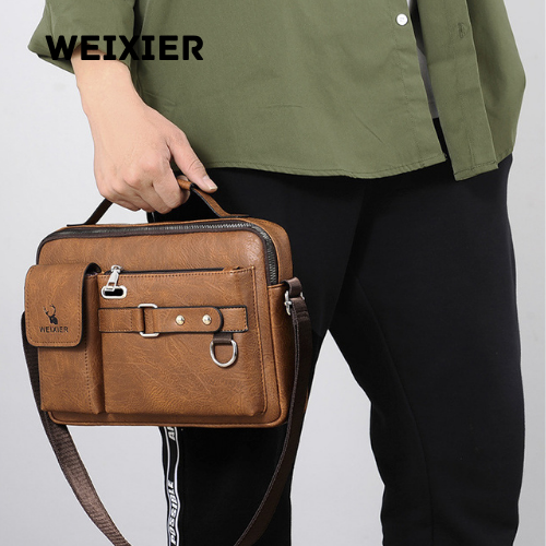 WEIXIER - Klasyczna Skórzana Torba Na Ramię Dla Mężczyzn