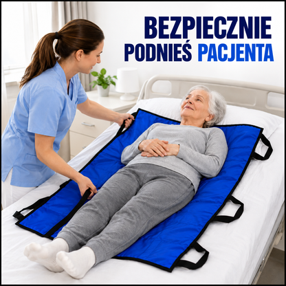 Płachta Do Przenoszenia Osób Starszych I Pacjentów — 6 Wzmocnionych Uchwytów, Nadaje Się Do Prania
