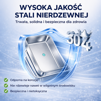 Pojemnik na żywność ze stali nierdzewnej 304 o pojemności 2500 ml – Bezpieczne i praktyczne rozwiązanie do przechowywania żywności (25 × 20 × 6 cm)