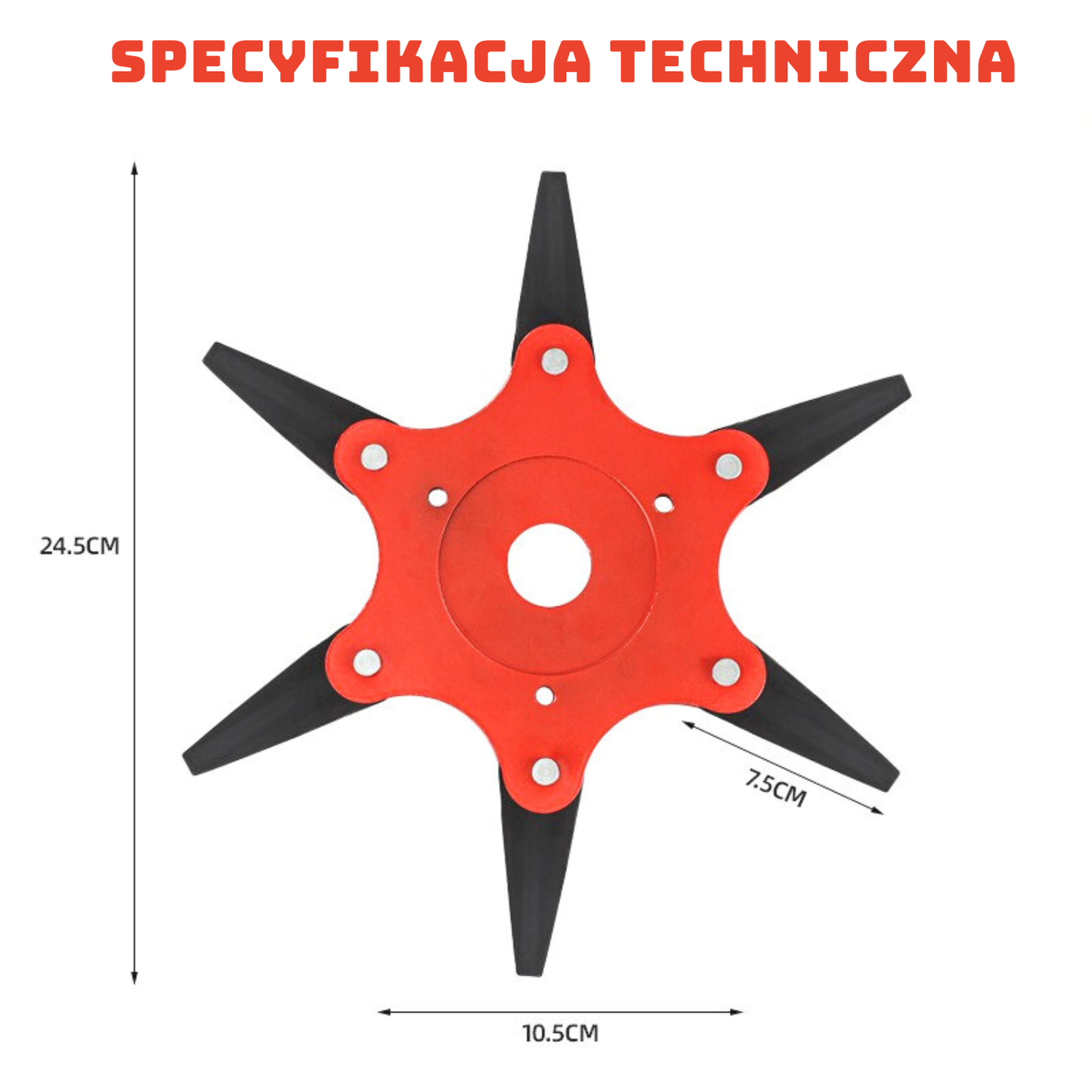 6-zębne stalowe ostrze do trawy (akcesoria w zestawie)
