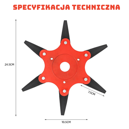 6-zębne stalowe ostrze do trawy (akcesoria w zestawie)