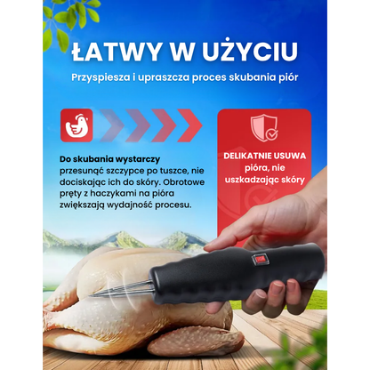 🇵🇱 Maszyna do usuwania piór drobiu – mocna, przenośna, szybkie ładowanie