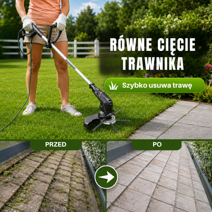 Głowica kosiarki ma 6 ramion splecionych z wytrzymałego drutu stalowego