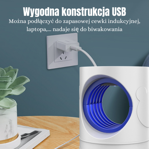 Cylindryczna lampa przeciw komarom, inteligentny port USB nowej generacji