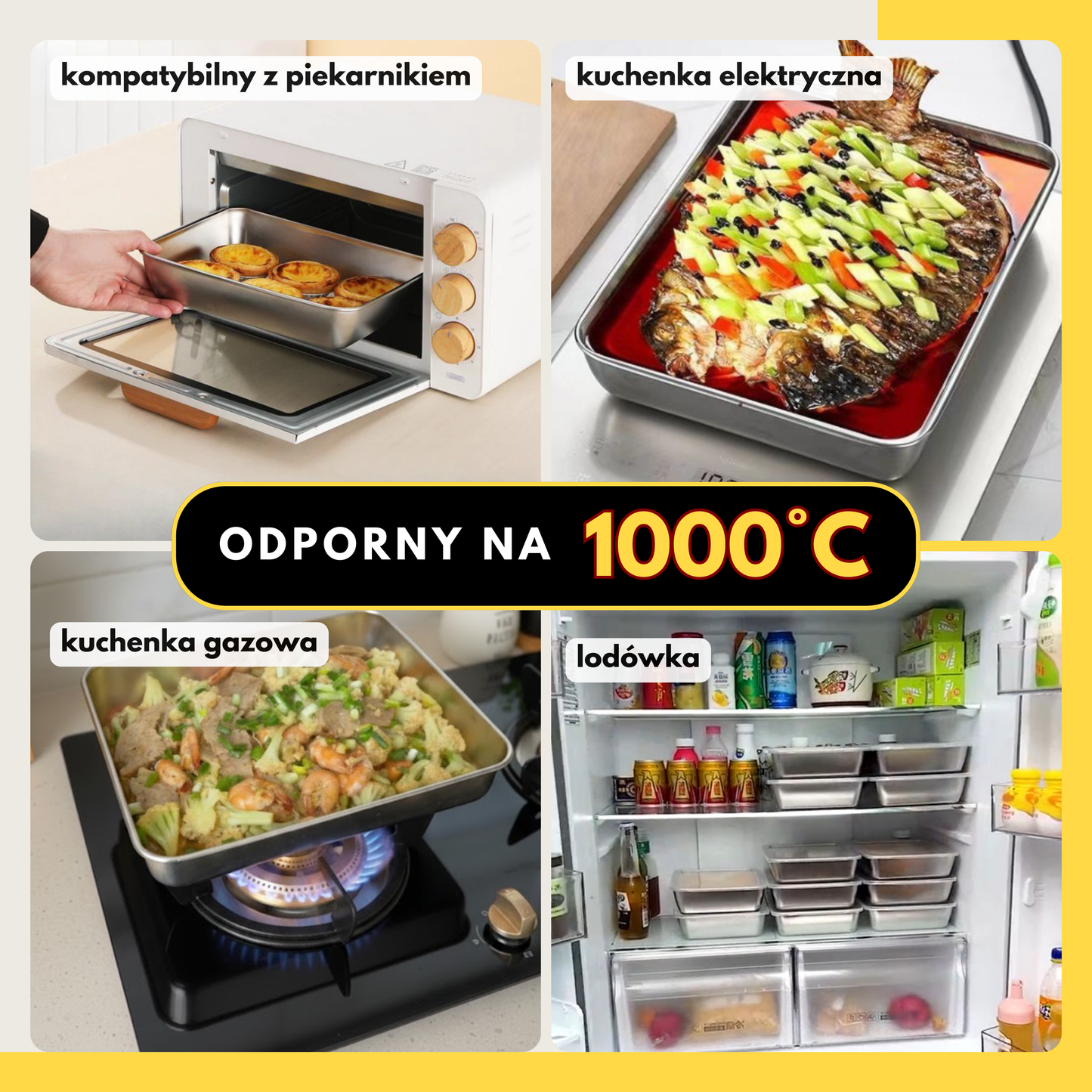 Pojemnik na żywność ze stali nierdzewnej 304 – Dłuższa świeżość i maksymalne bezpieczeństwo (25x20x5 cm)