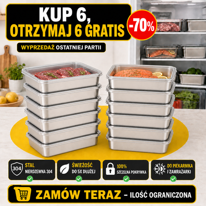 Pojemnik na żywność ze stali nierdzewnej 304 – Dłuższa świeżość i maksymalne bezpieczeństwo (25x20x5 cm)