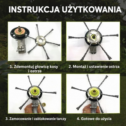 Głowica Do Koszenia Trawy Posiada 6 Splecionych, Mocnych Ramion Ze Stalowego Drutu