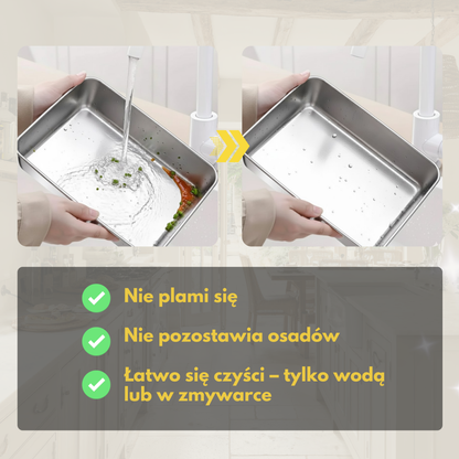 Pojemnik na żywność ze stali nierdzewnej 304 – Dłuższa świeżość i maksymalne bezpieczeństwo (25x20x5 cm)