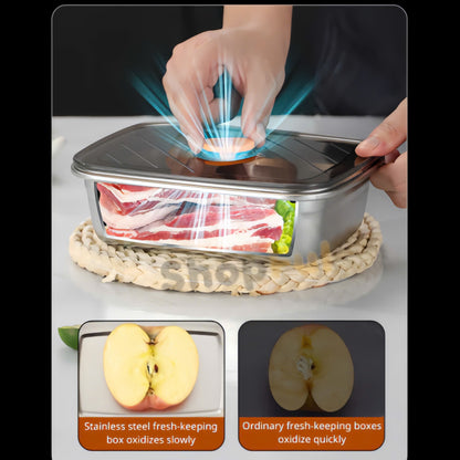 ✨ Taca ze stali nierdzewnej 316 – Bezpieczne i praktyczne rozwiązanie do przechowywania żywności (19x14x6 cm)