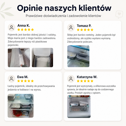 Pojemnik na żywność ze stali nierdzewnej 304 o pojemności 2500 ml – Bezpieczne i praktyczne rozwiązanie do przechowywania żywności (25 × 20 × 6 cm)