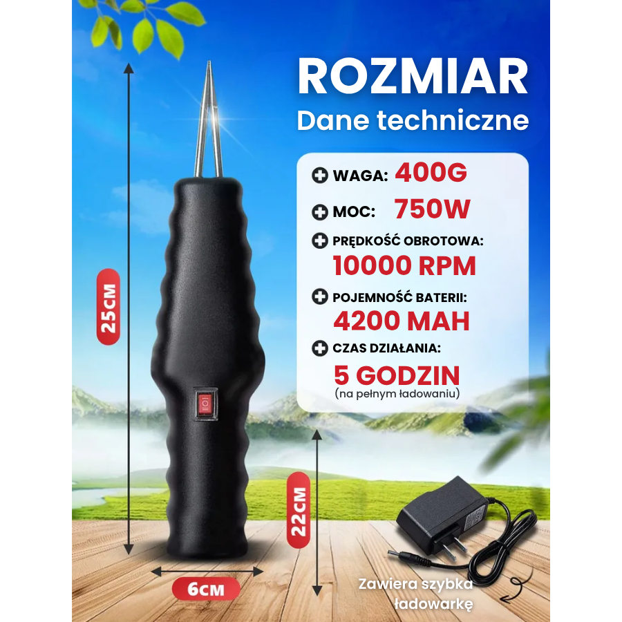 🇵🇱 Maszyna do usuwania piór drobiu – mocna, przenośna, szybkie ładowanie