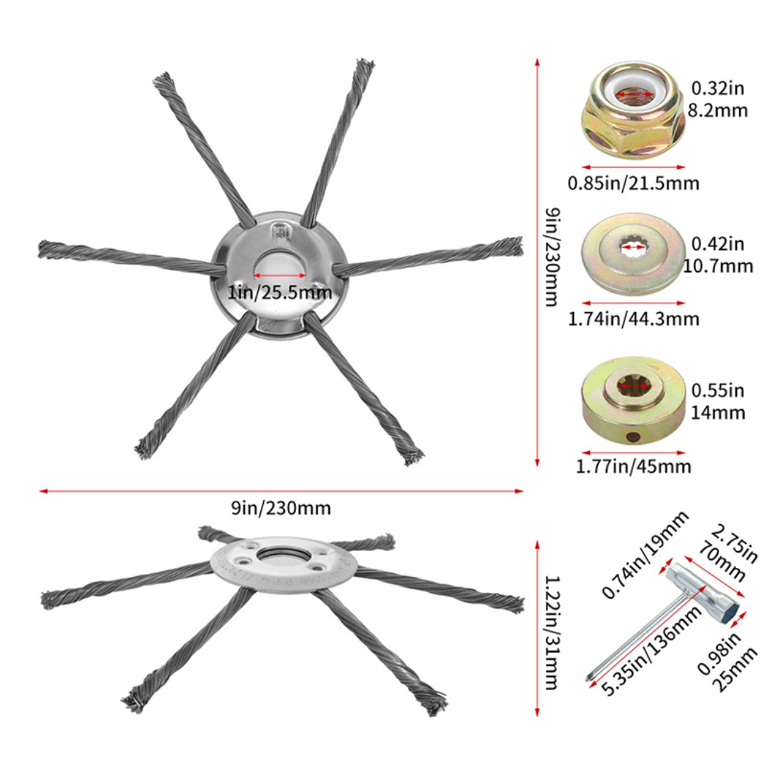 Głowica kosiarki ze stali nierdzewnej z 6 krawędziami