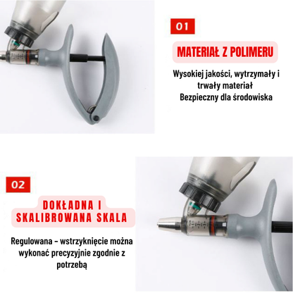 Strzykawka automatyczna 5 ml – Łatwa regulacja objętości, precyzyjne podawanie, oszczędność czasu i większa wydajność w hodowli zwierząt
