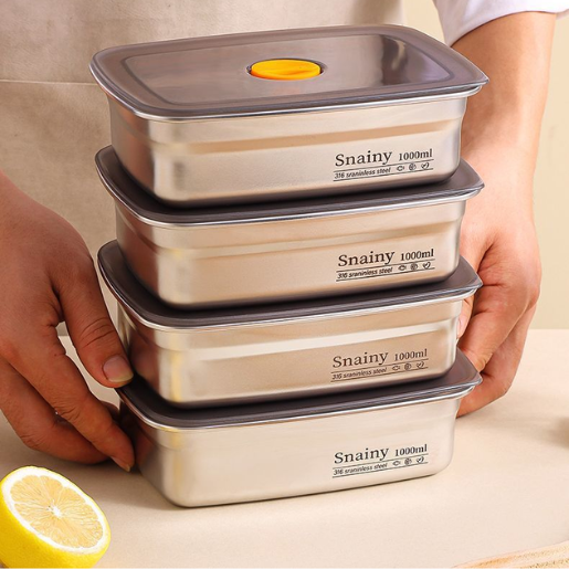 Pojemnik Na Żywność Próżniowy Antybakteryjny Ze Stali Nierdzewnej 316 (19x14x6cm)