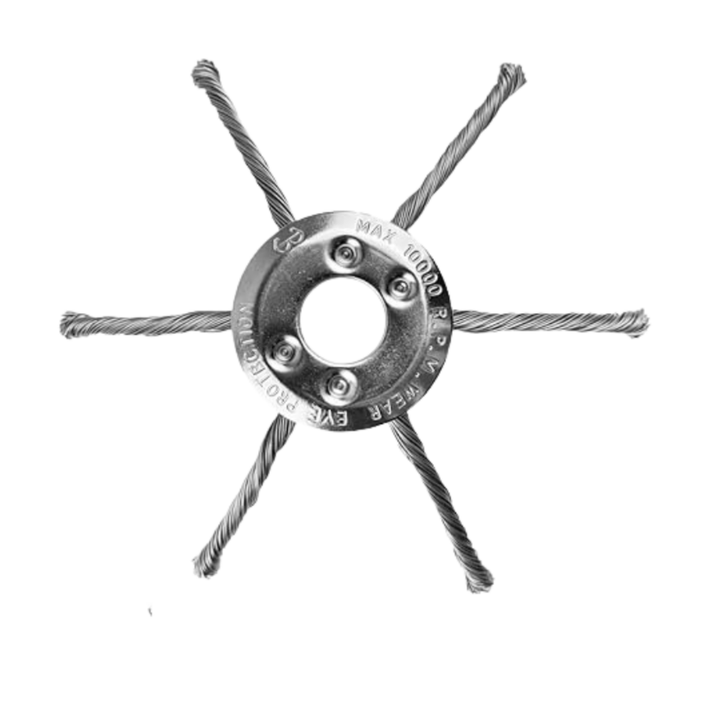 Głowica kosiarki posiada 6 splecionych ramion wykonanych z wytrzymałego drutu stalowego.