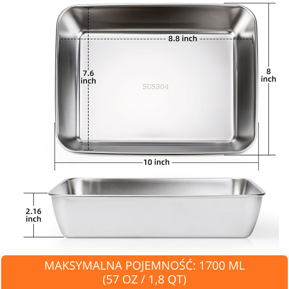 POJEMNIK ZE STALI NIERDZEWNEJ 304 PREMIUM -Utrzymuje świeżość żywności nawet do 5× dłużej