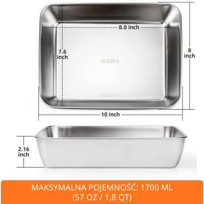 POJEMNIK ZE STALI NIERDZEWNEJ 304 PREMIUM -Utrzymuje świeżość żywności nawet do 5× dłużej
