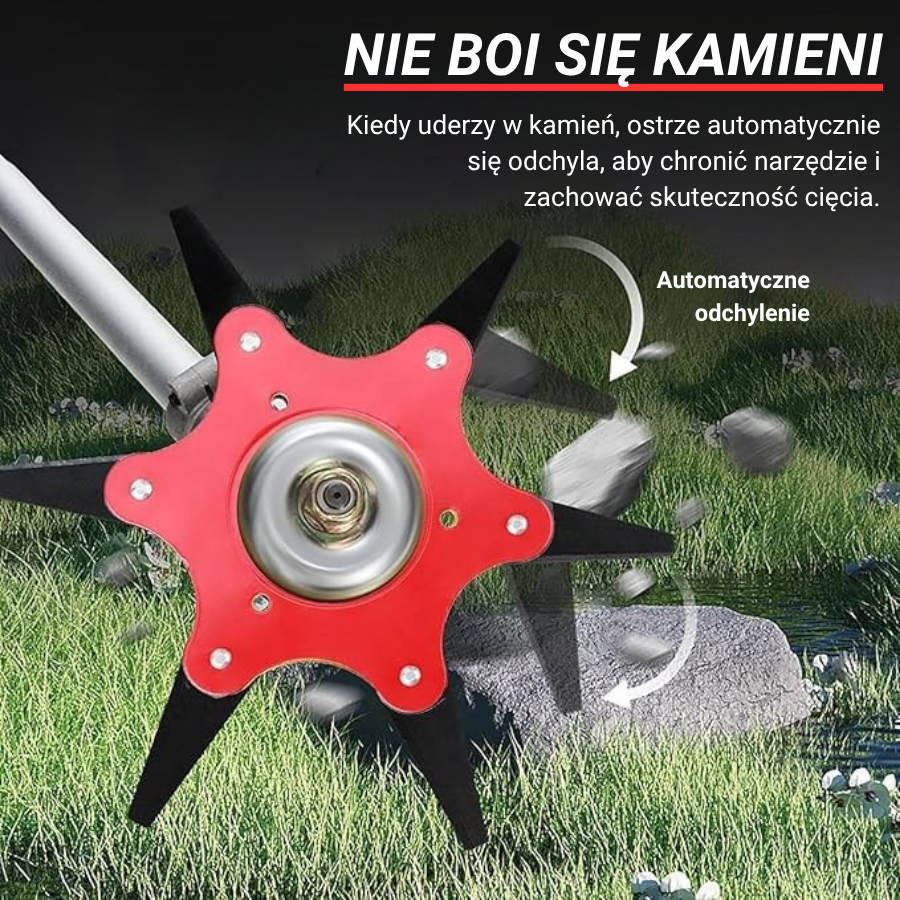 🇵🇱 Głowica tnąca z 6 superwytrzymałymi ostrzami ze stali manganowej (w zestawie z akcesoriami)